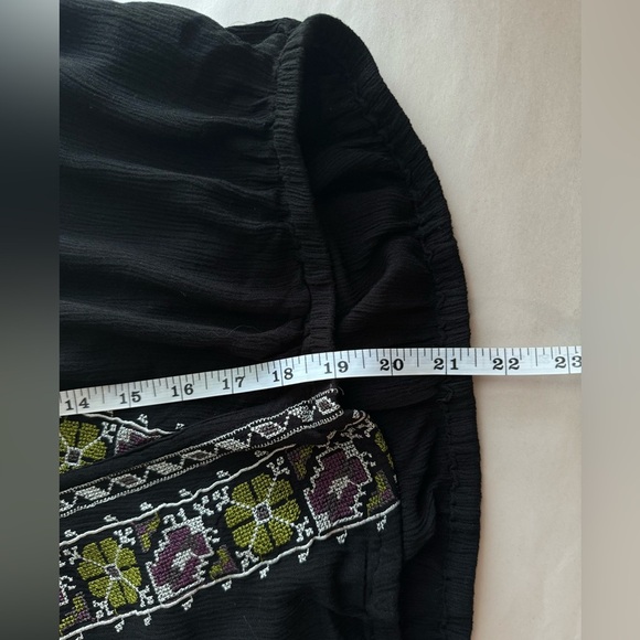 Free People Black Woman's Luca Embroidered Boho Top, Size M - Picture 7 of 8